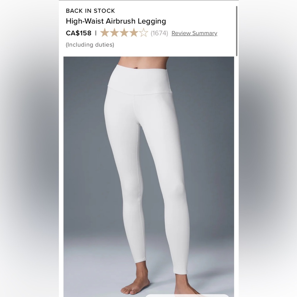 ALO yoga high waist airbrush legging white